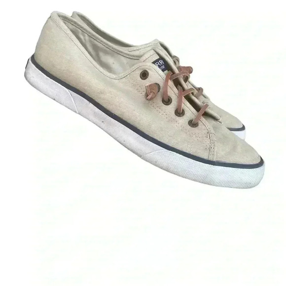 SPERRY women's sneakers. In great used condition color Oat sand tan Size 7.5 - Picture 3 of 11